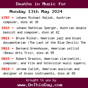 Deaths in Music