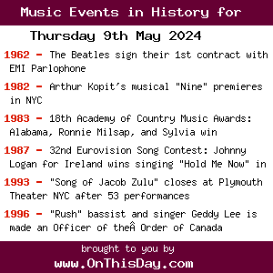 Events in Music by musicorb.com